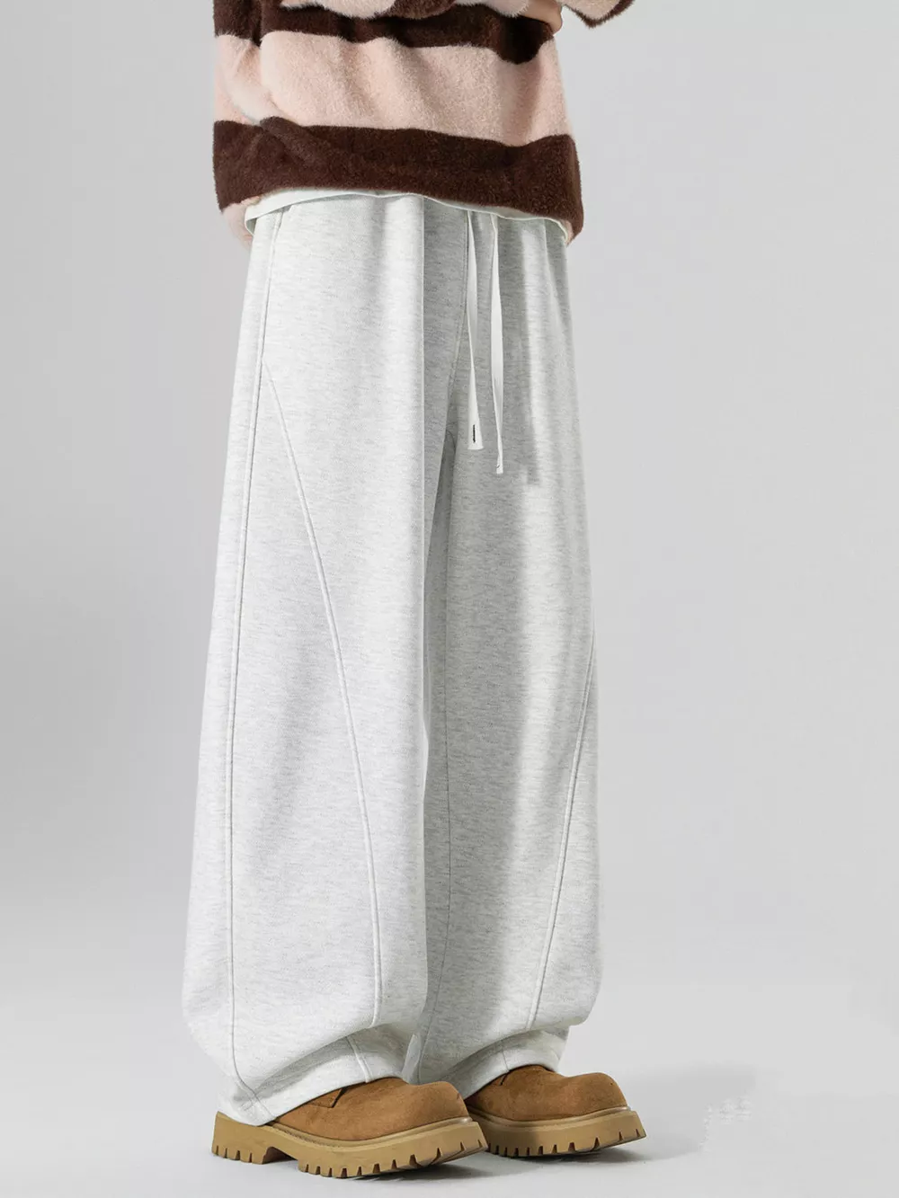 Men's Plus Size Loose Fit Drawstring Wide Leg Pants, image 3