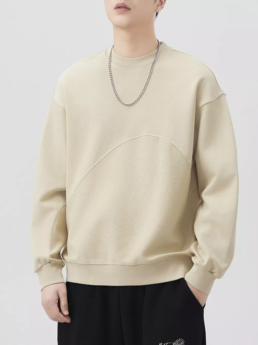 Men's Plus Size Round Neck Long Sleeve Sweatshirt, image 6