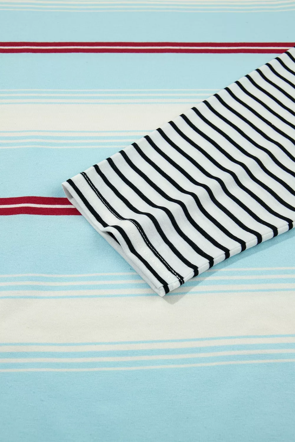 Stripe Casual Striped Patchwork Long Sleeve Loose Pullover Top, image 6