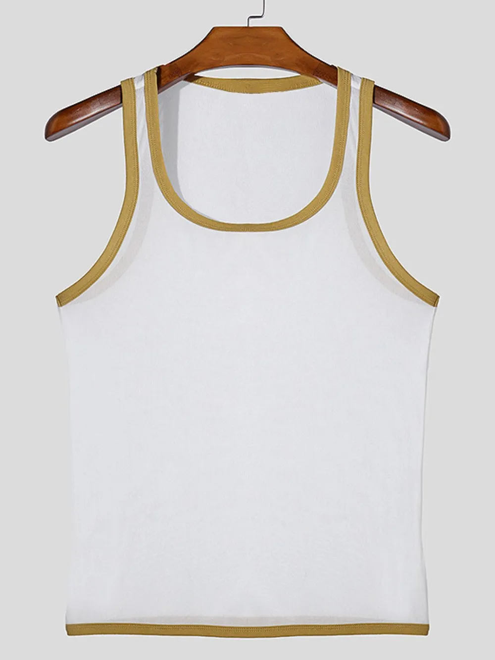 Men's Contrast Trim Wide Strap Tank, image 4