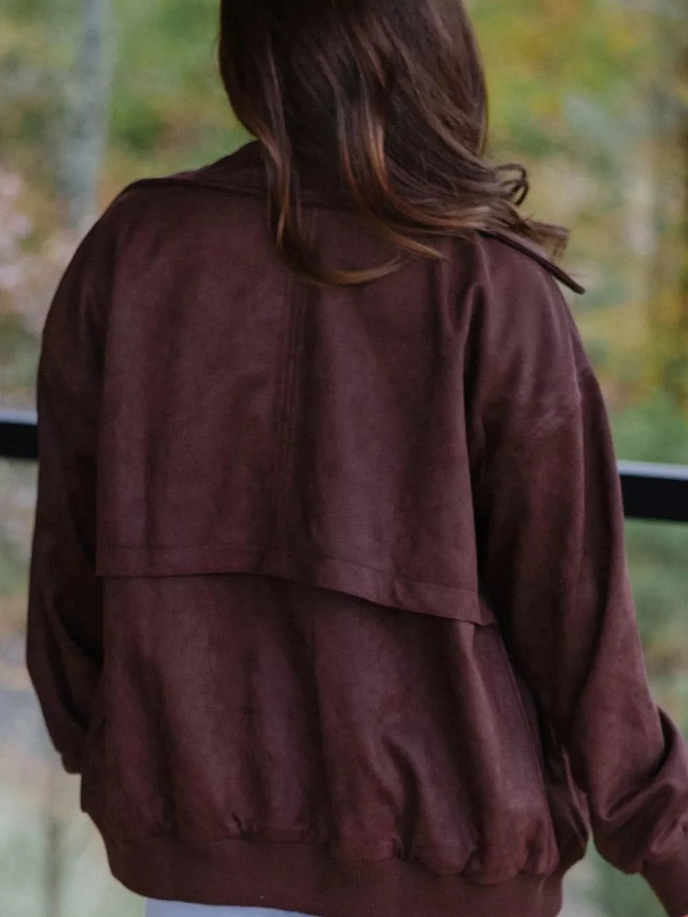 Zip-up Metal Placket Collar Long Sleeve Jacket, image 4