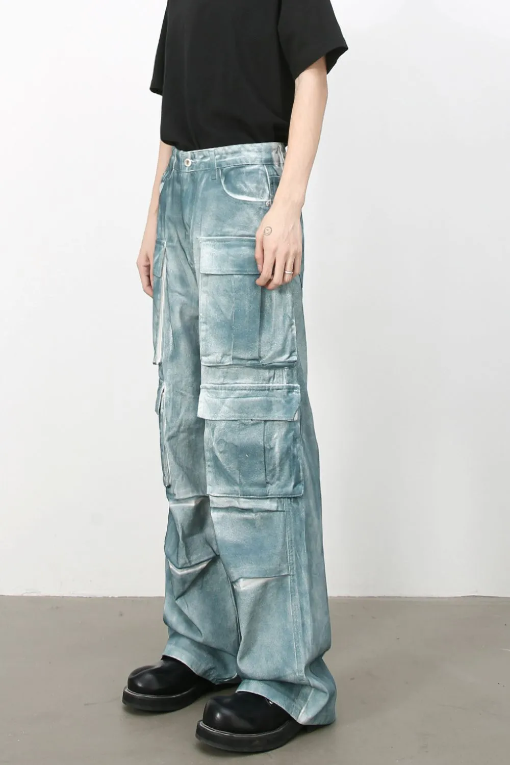 Men's Tie-Dye Cargo Jeans, image 3