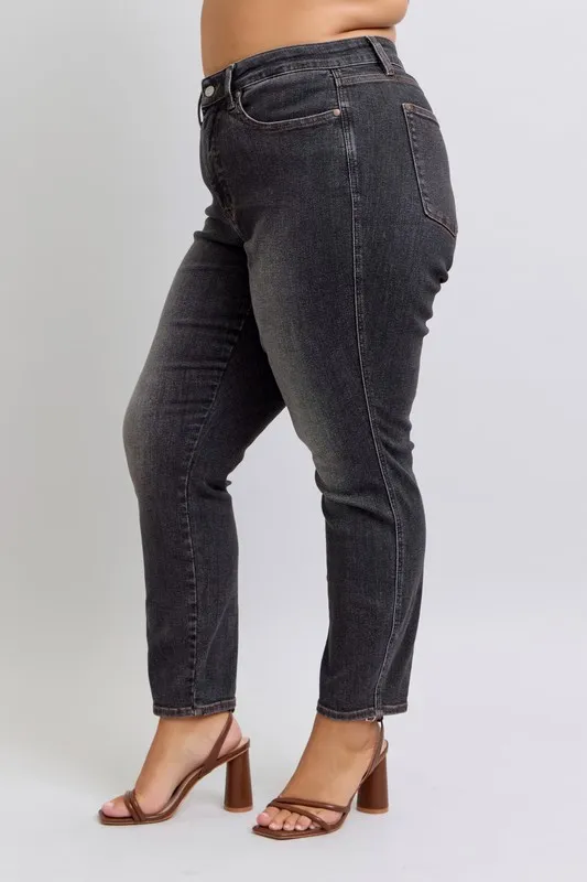 Full Size Mid Rise Tummy Control Slim Jeans Plus Size, image 2