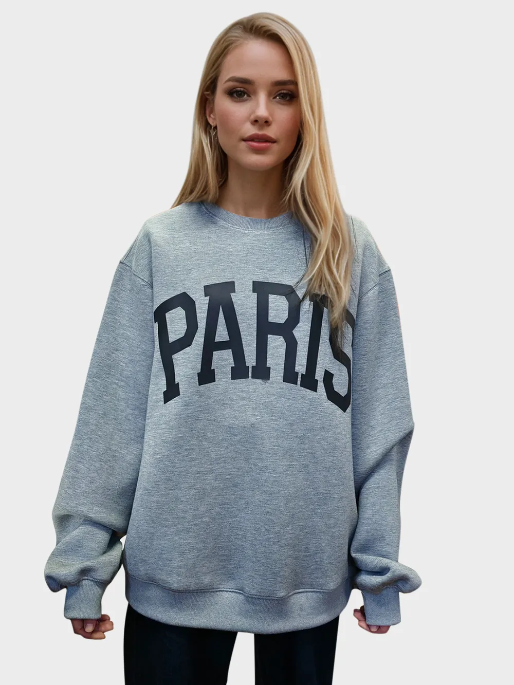 PARIS Round Neck Long Sleeve Air Scuba Sweatshirt, image 4