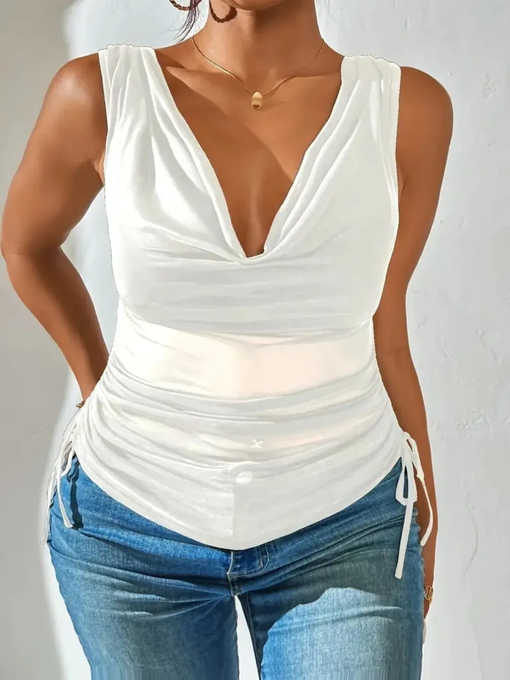 Side Drawstring Ruched Tank, image 8