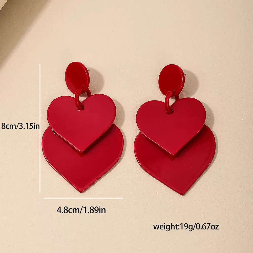 Acrylic Heart Drop Earrings, image 4