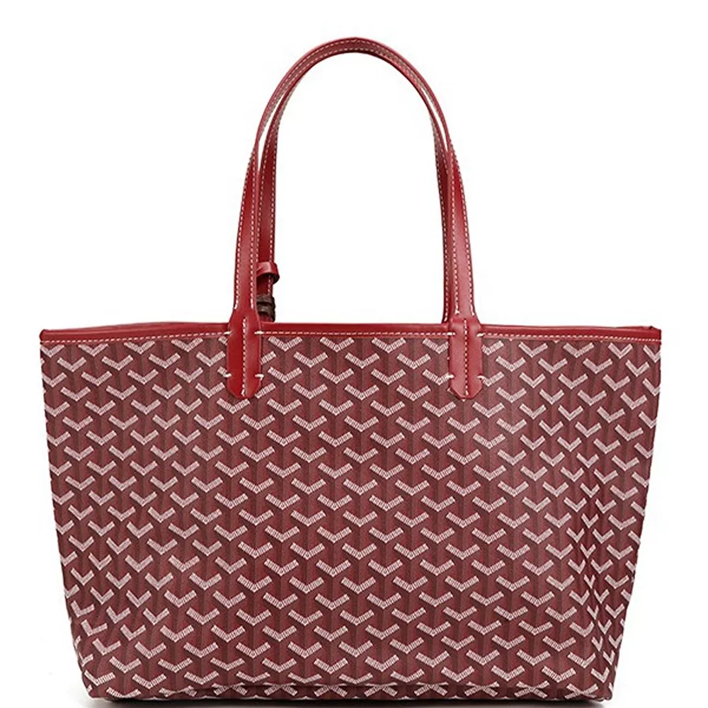 Luxury Geometric Pattern Tote Handbag with Detachable Pouch and Horse Charm, image 3