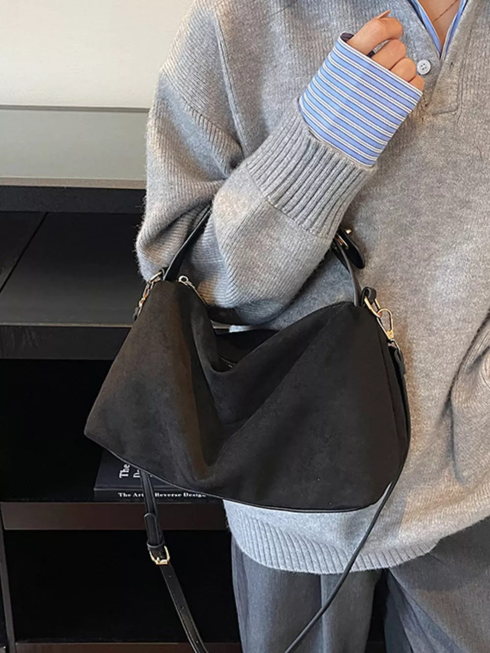 Suede Texture Crossbody Bag