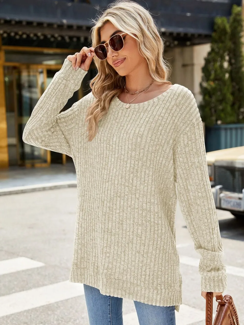 Round Neck Long Sleeve T-Shirt, image 12