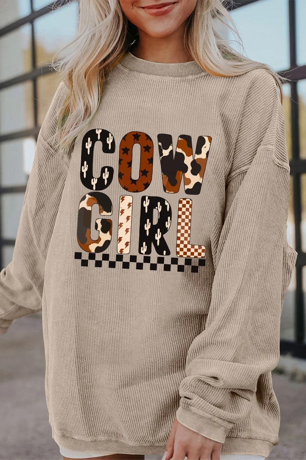 Cowgirl Graphic Long Sleeve Sweatshirt, image 5