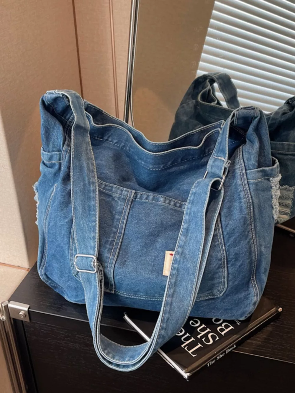 Casual Denim Crossbody Bag, image 8