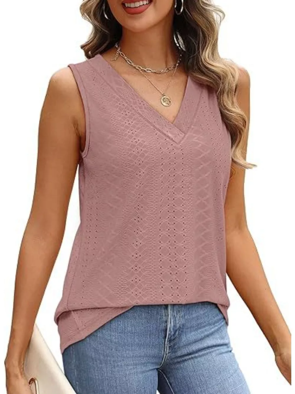 Eyelet V-Neck Tank, image 20