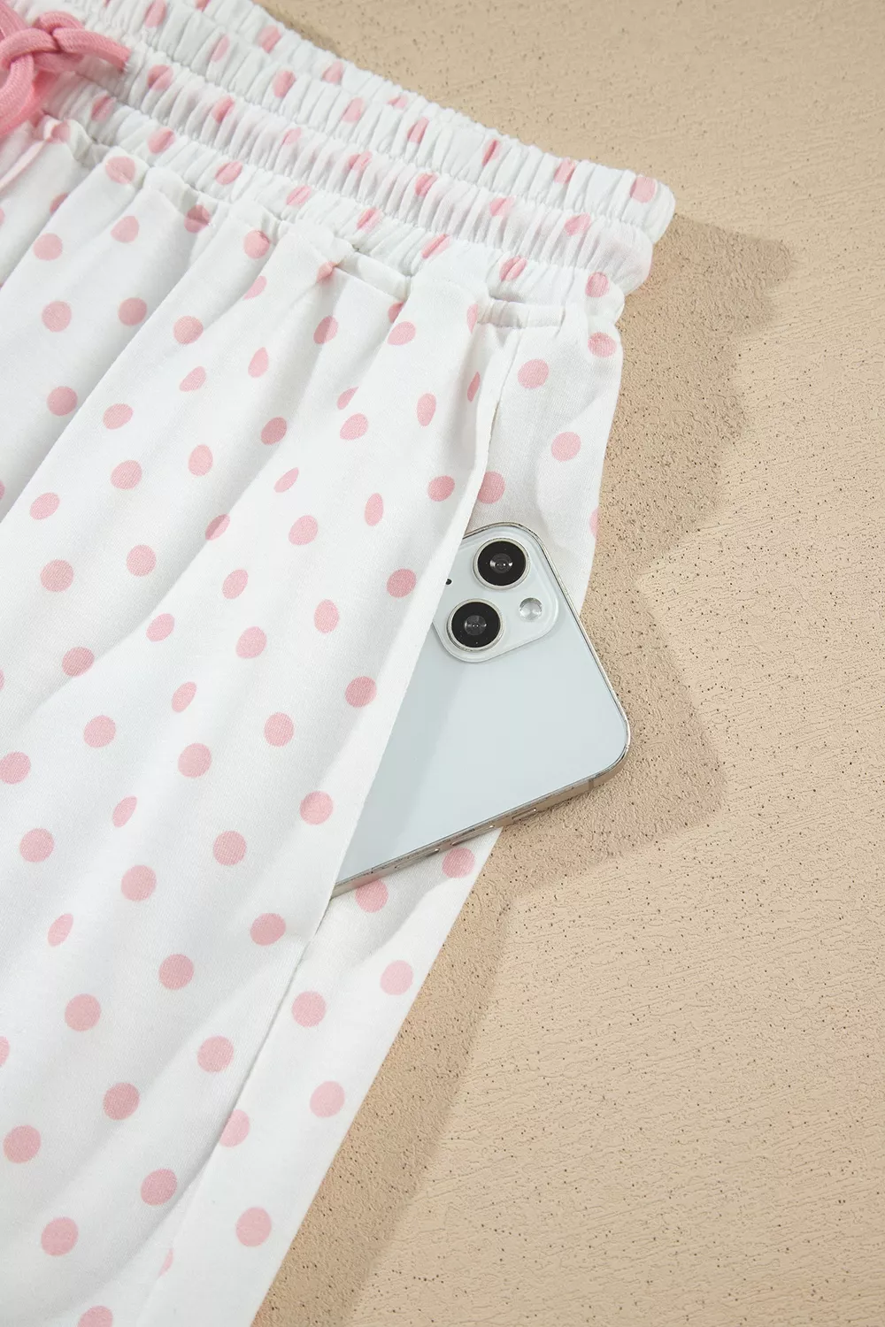 Polka Dot Cropped Sweatshirt and Wide-Leg Pants Set, image 13