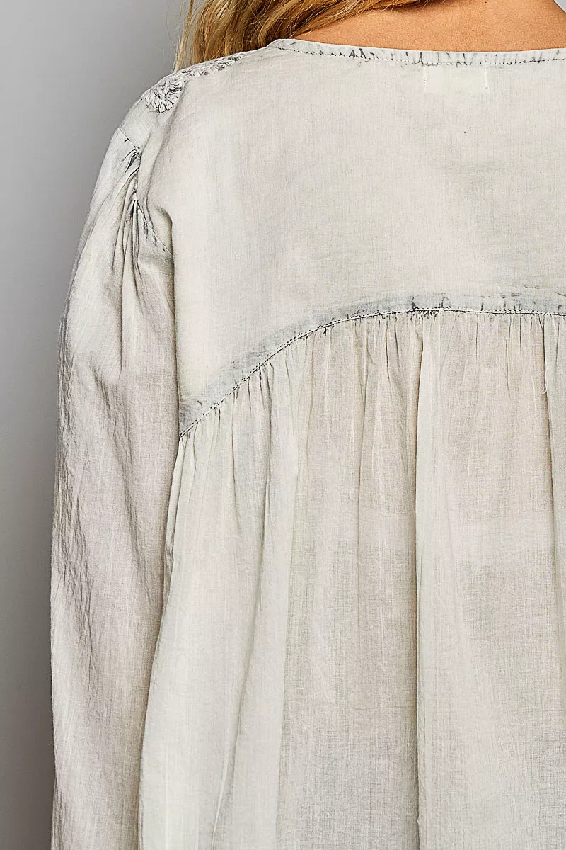 POL Embroidered Button Front Woven Shirt, image 7