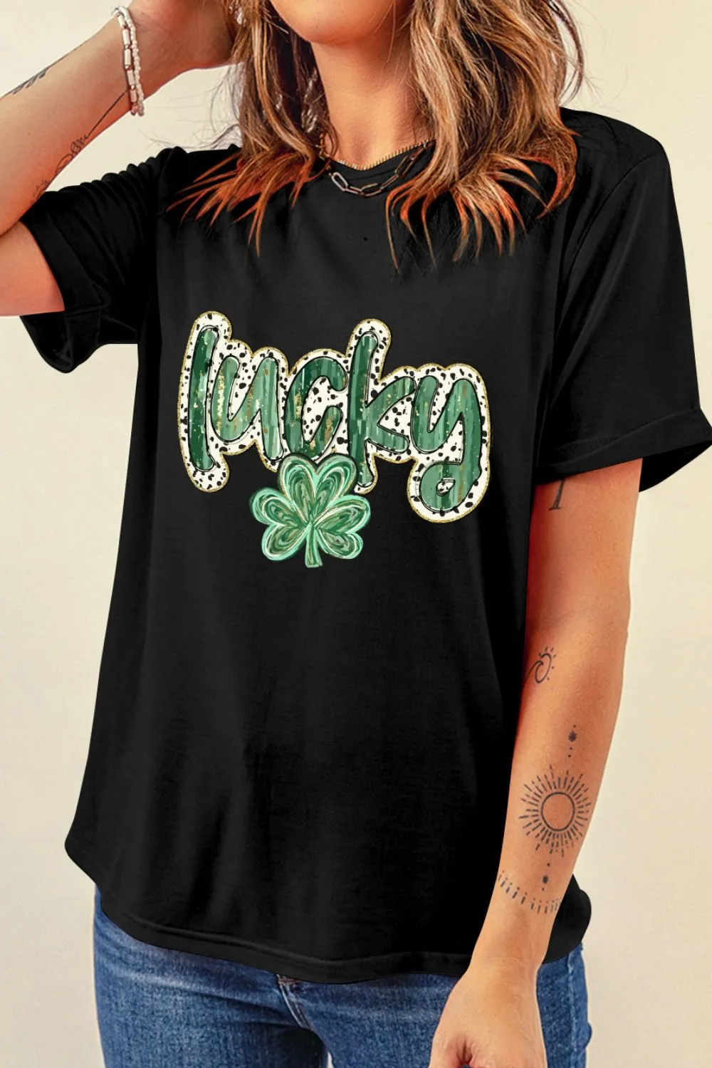 Lucky Clover Graphic T-Shirt, image 3