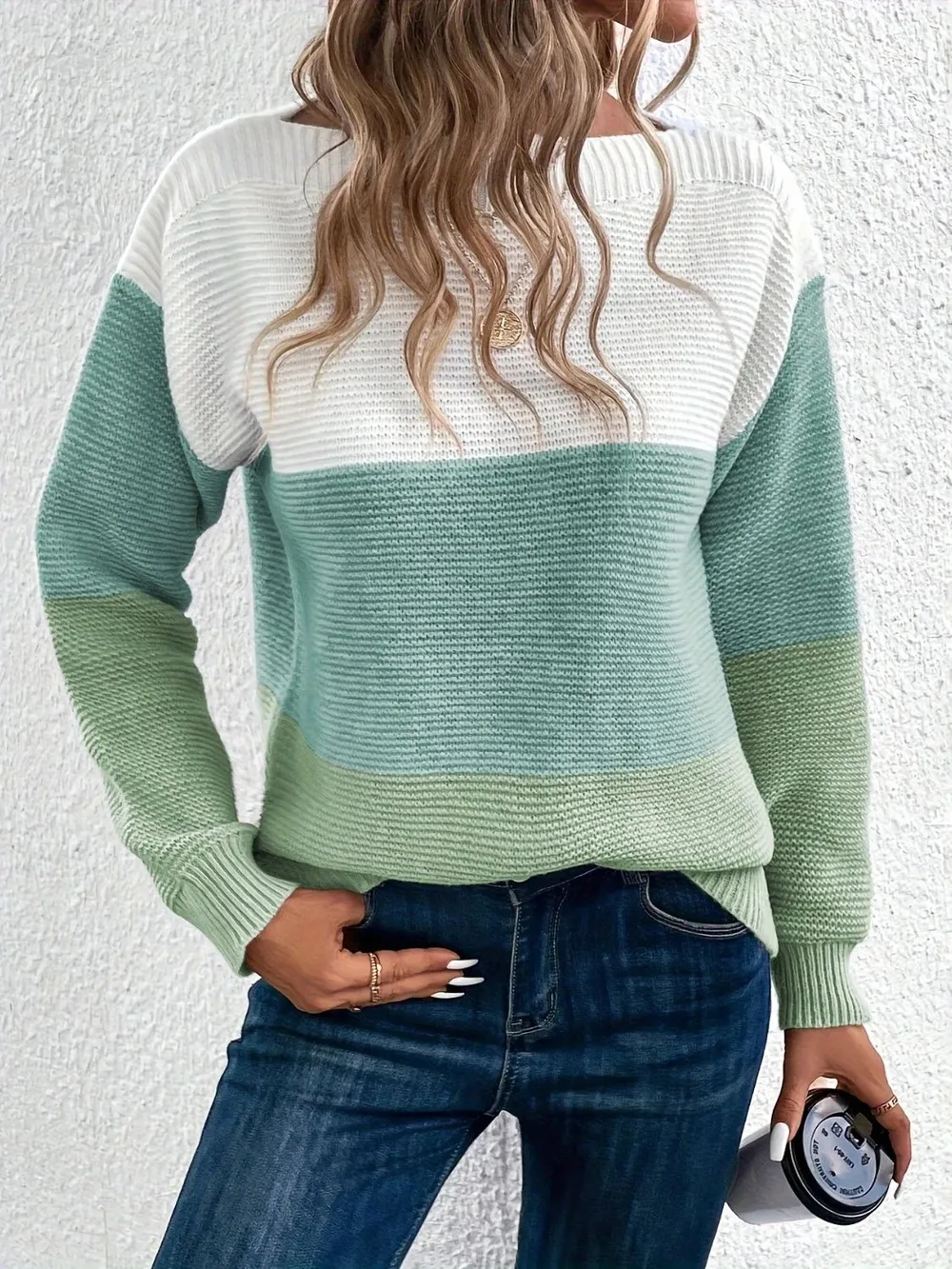 Color Block Boat Neck Sweater, image 8