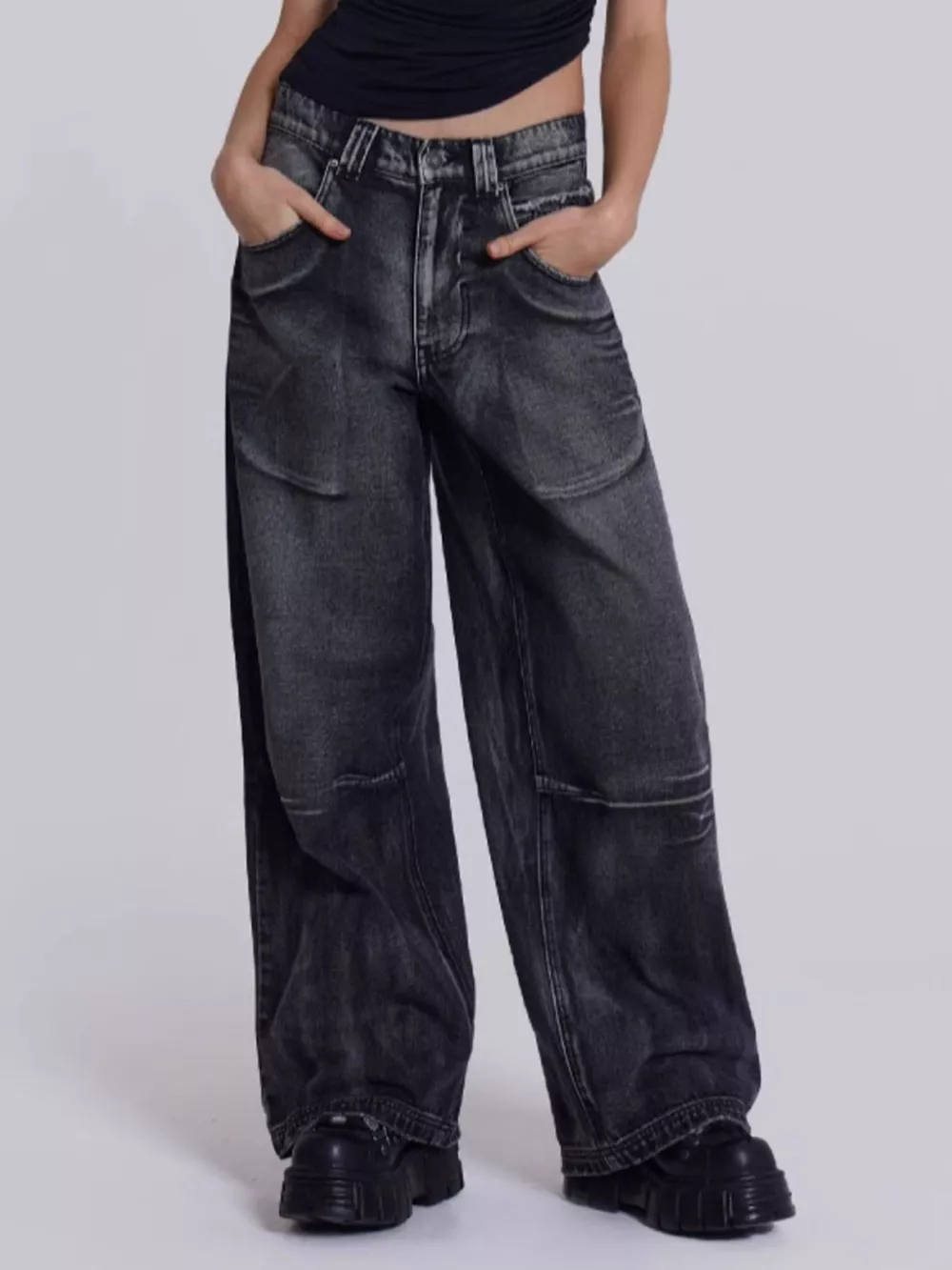 Vintage Wash Wide Leg Jeans, image 2