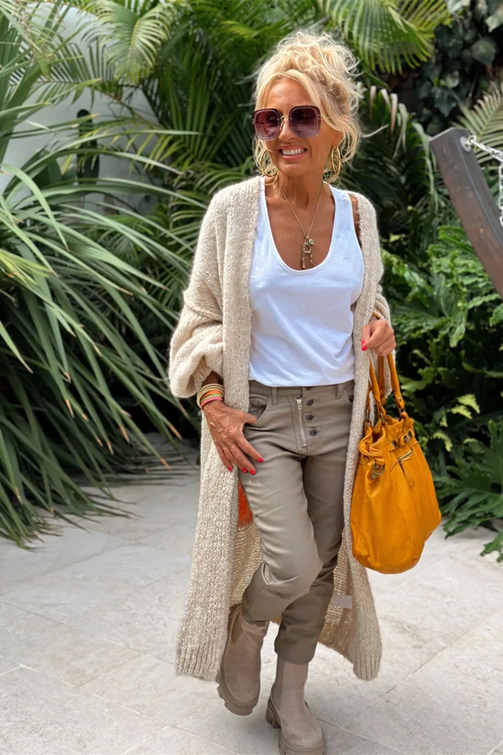 Letter Dropped Shoulder Long Sleeve Cardigan, image 27