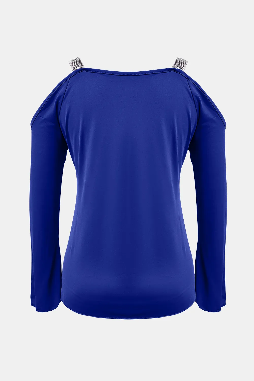 Sequin V-Neck Cold Shoulder Top, image 4