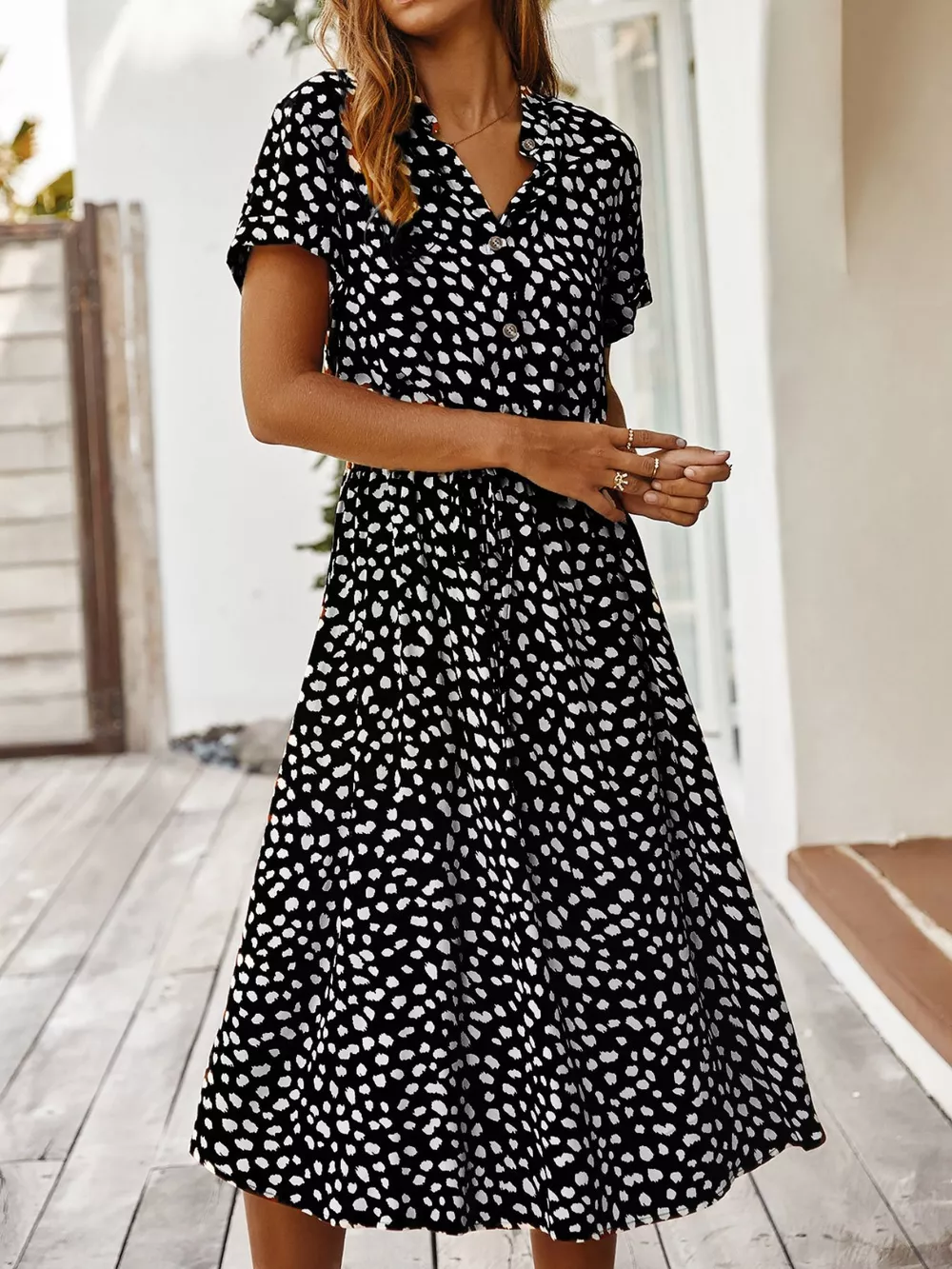Animal Print Short Sleeve Dress, image 4