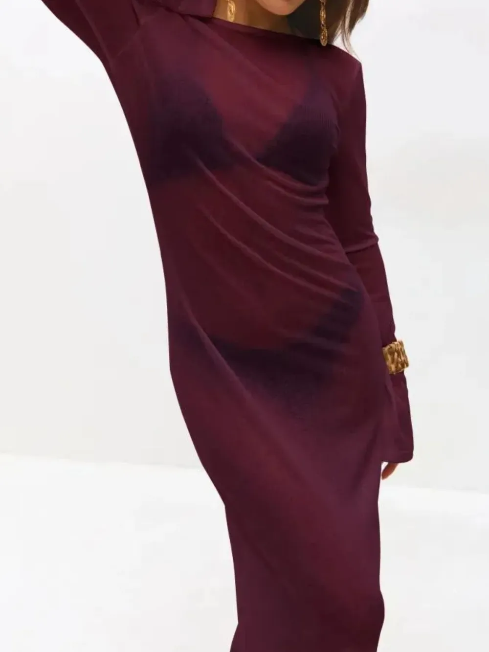Backless Long Sleeve Maxi Cover-Up, image 10