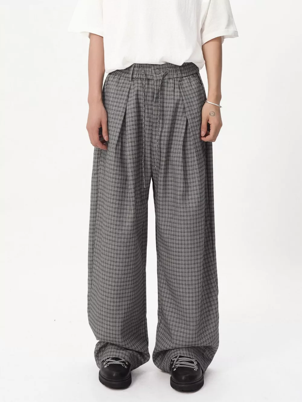Men's Plaid Wide-Leg Pants, image 7