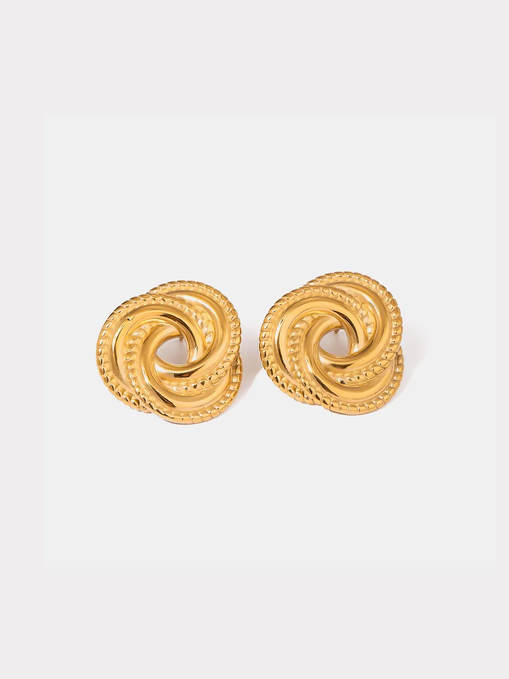 Stainless Steel Volution Stud Earrings, image 2