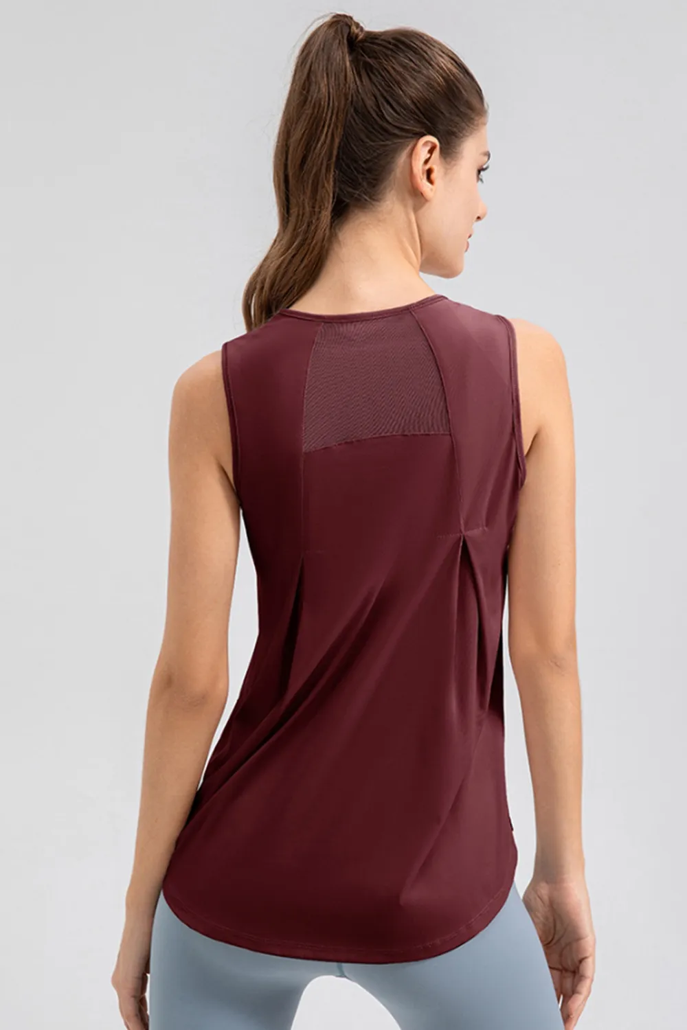 Round Neck Wide strap Active Tank, image 12