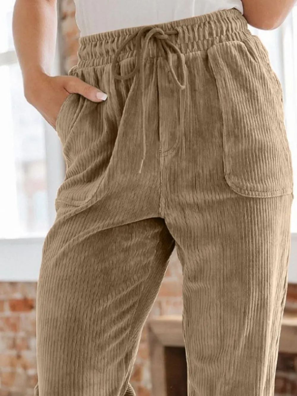 Drawstring Pants with Pockets, image 4