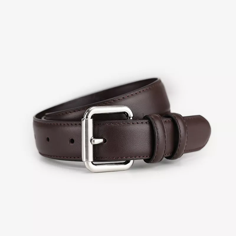 Classic Leather Belt with Buckle, image 5