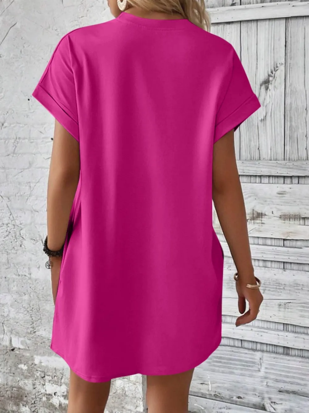 Round Neck Short Sleeve Mini Dress, image 25