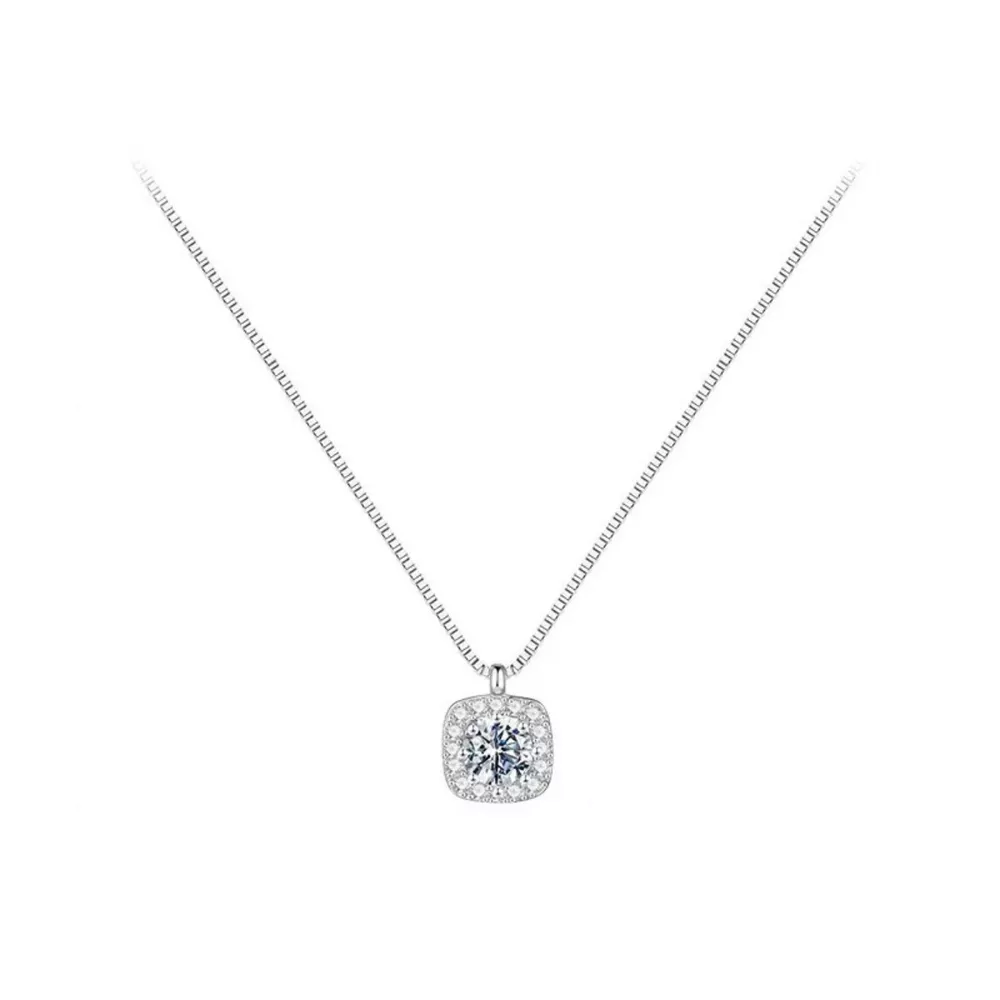 925 Sterling Silver Square Pendant Necklace, image 5