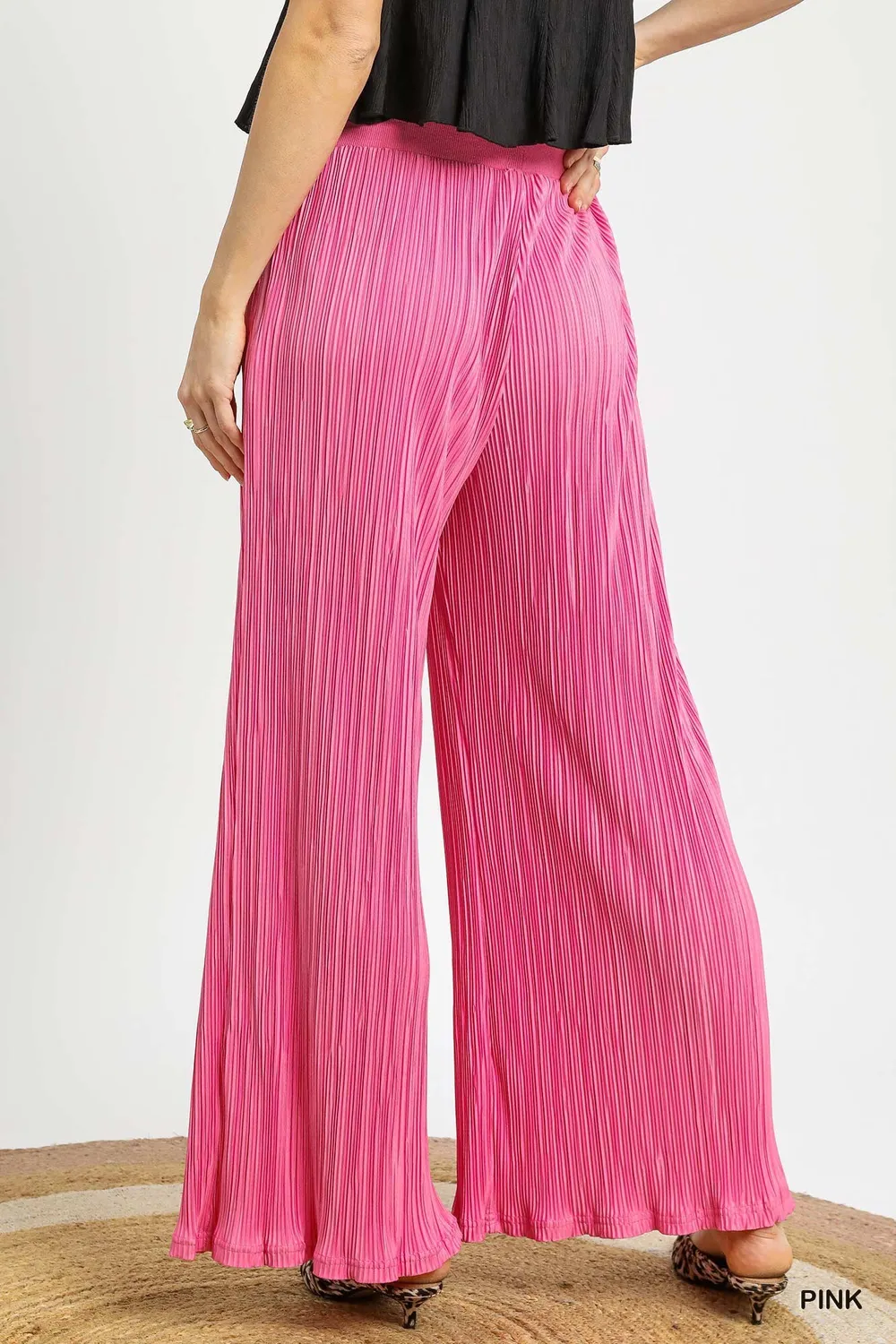 Wide Leg Textured Pants, image 3