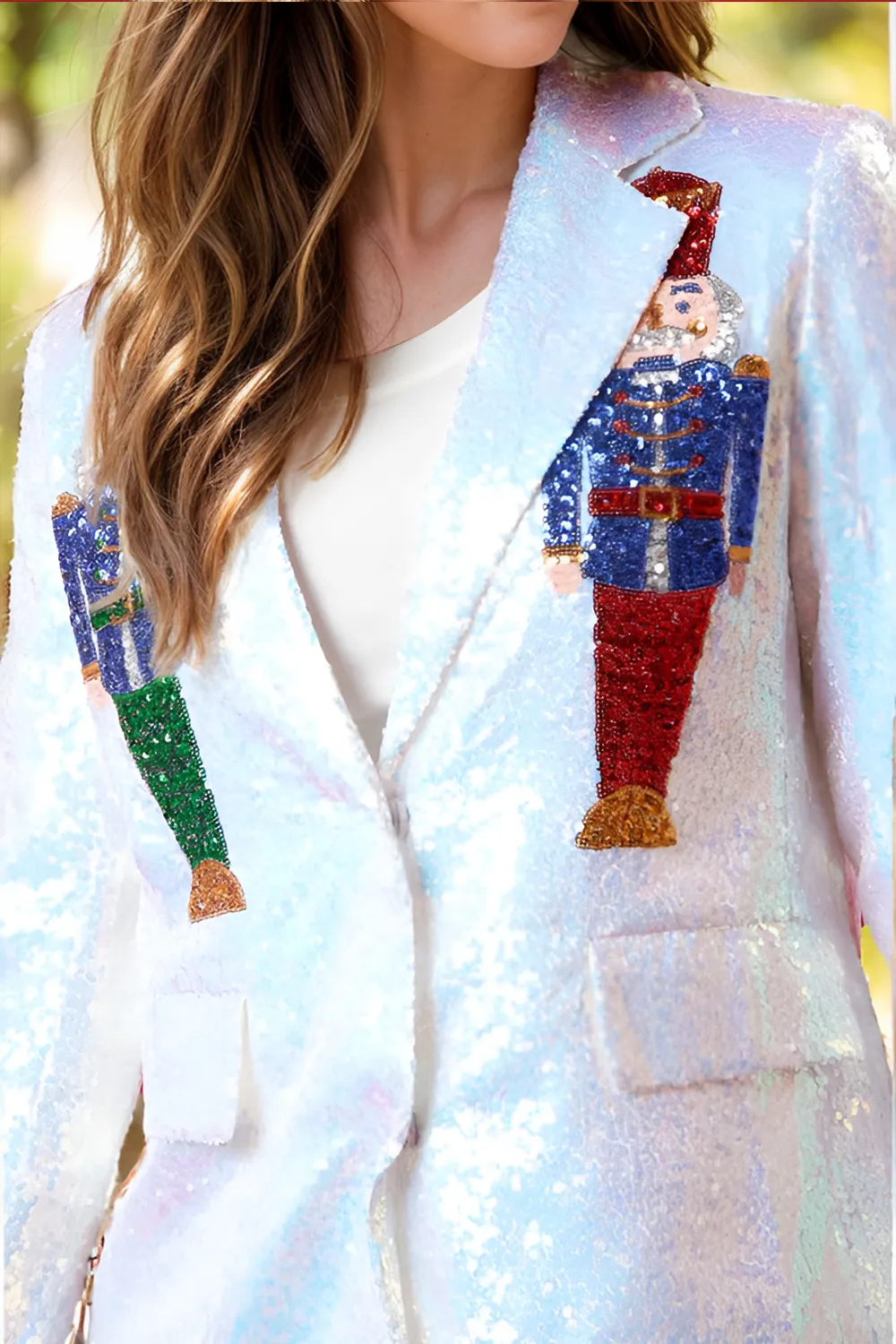 Sequin Nutcracker Long Sleeve Blazer, image 5