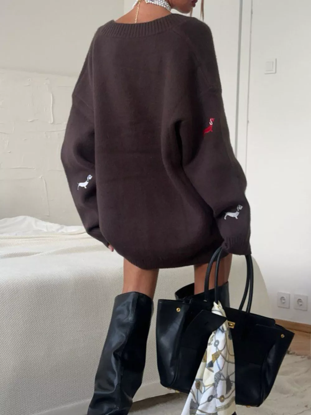 Embroidered Button Up Cardigan, image 10