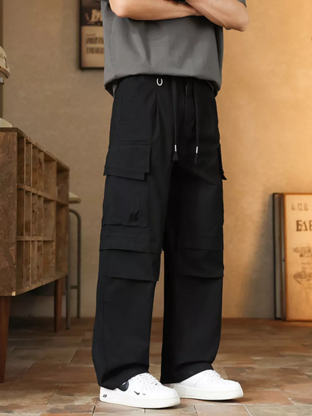 Men's Plus Size Relaxed Fit Cargo Pants, image 3