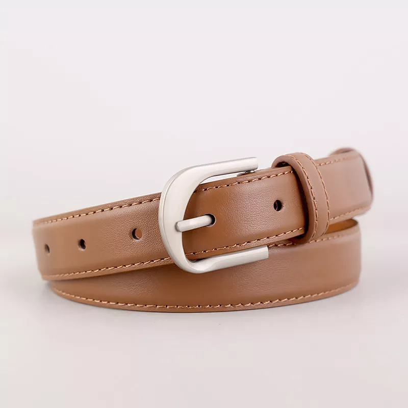 Slim Leather Adjustable Buckle Belt, image 4