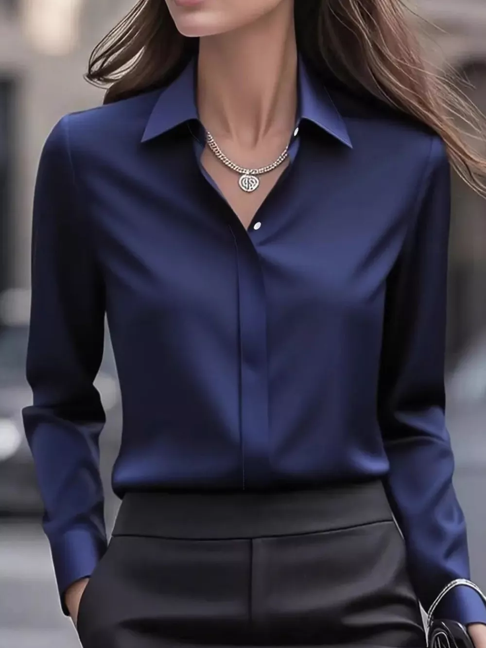 Button Down Collared Neck Long Sleeve Shirt, image 7
