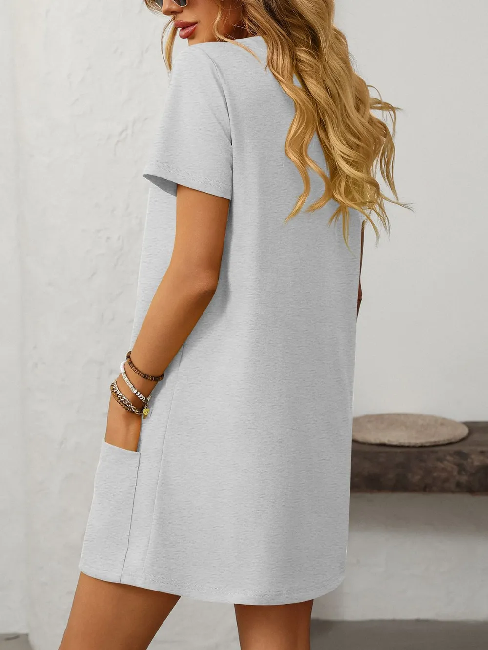 Square Neck Short Sleeve Mini Dress, image 29