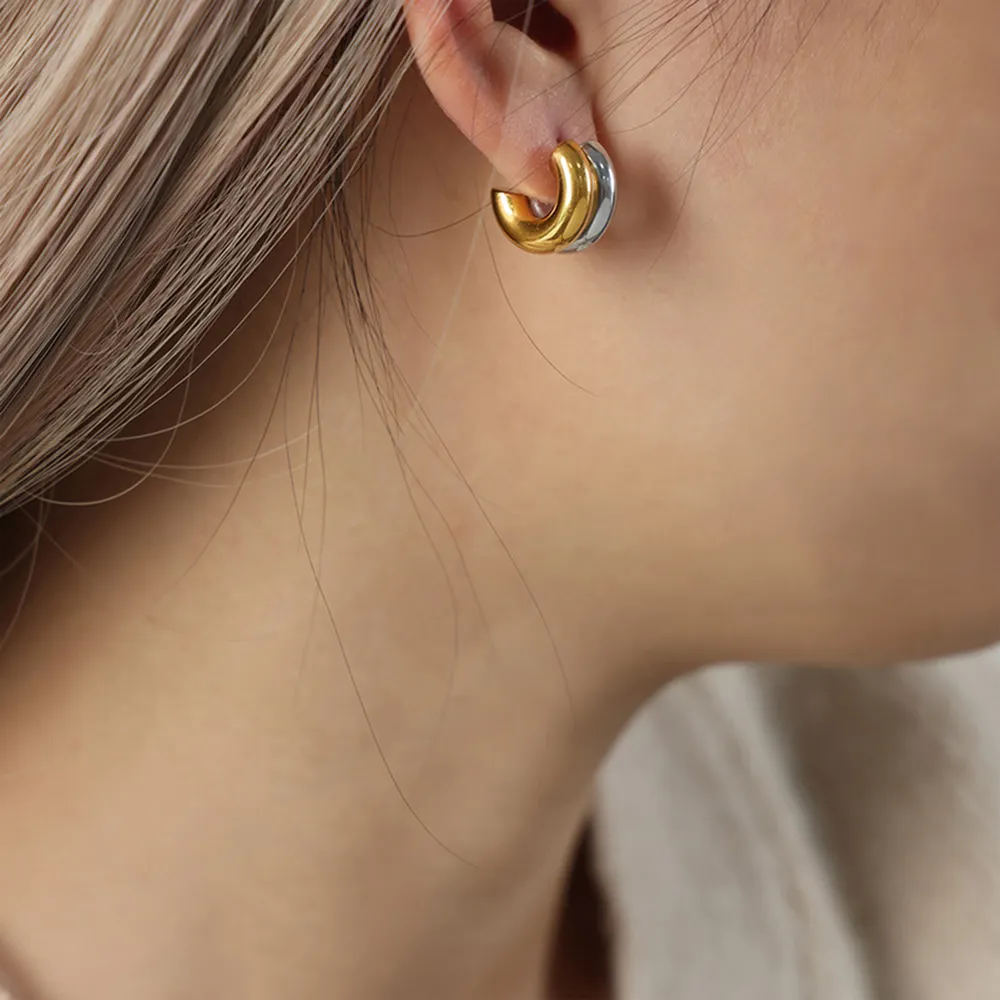 18K Gold-Plated C-Hoop Earrings, image 8
