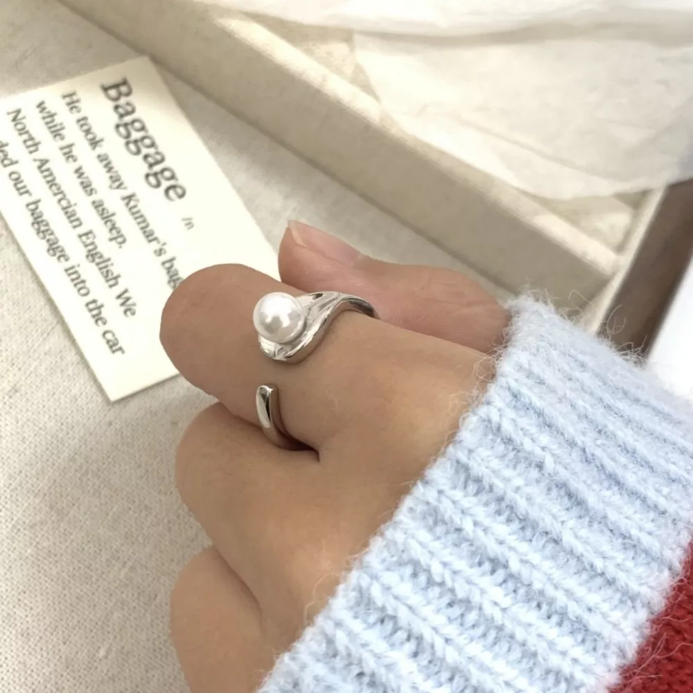 Pearl Accent Open Cuff Ring, image 8