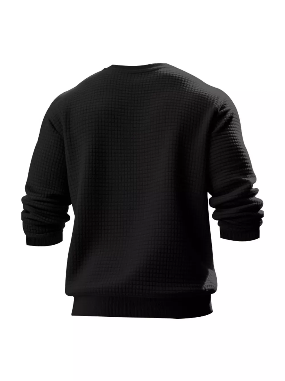 Men's Full Size Classic Waffle-Knit Crew Neck Sweatshirt Plus Size, image 6