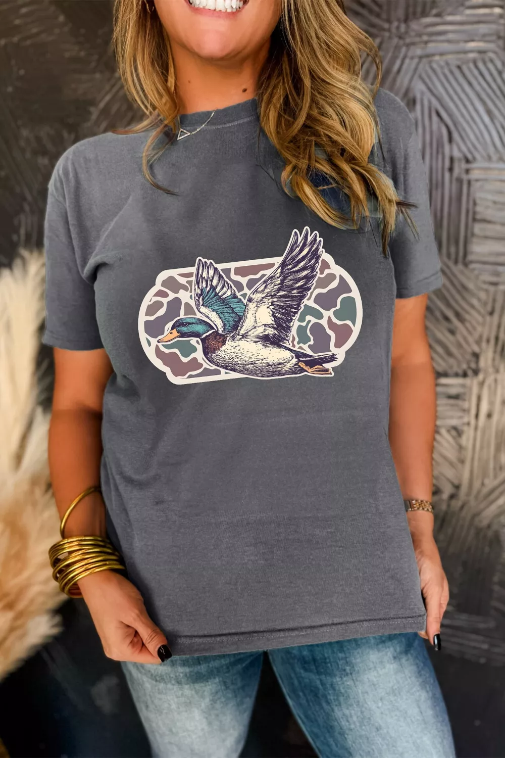 Graphic Round Neck Short Sleeve T-Shirt, image 5