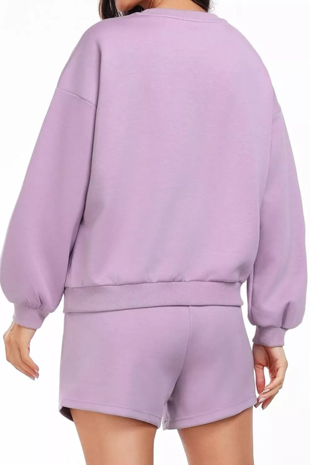 Round Neck Sweatshirt and Shorts Set, image 17
