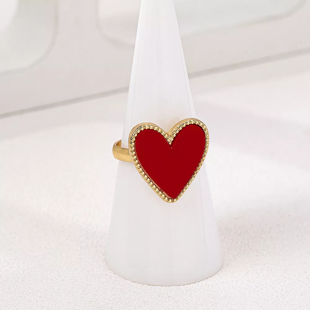 18K Gold-Plated Heart-Shaped Ring, image 4