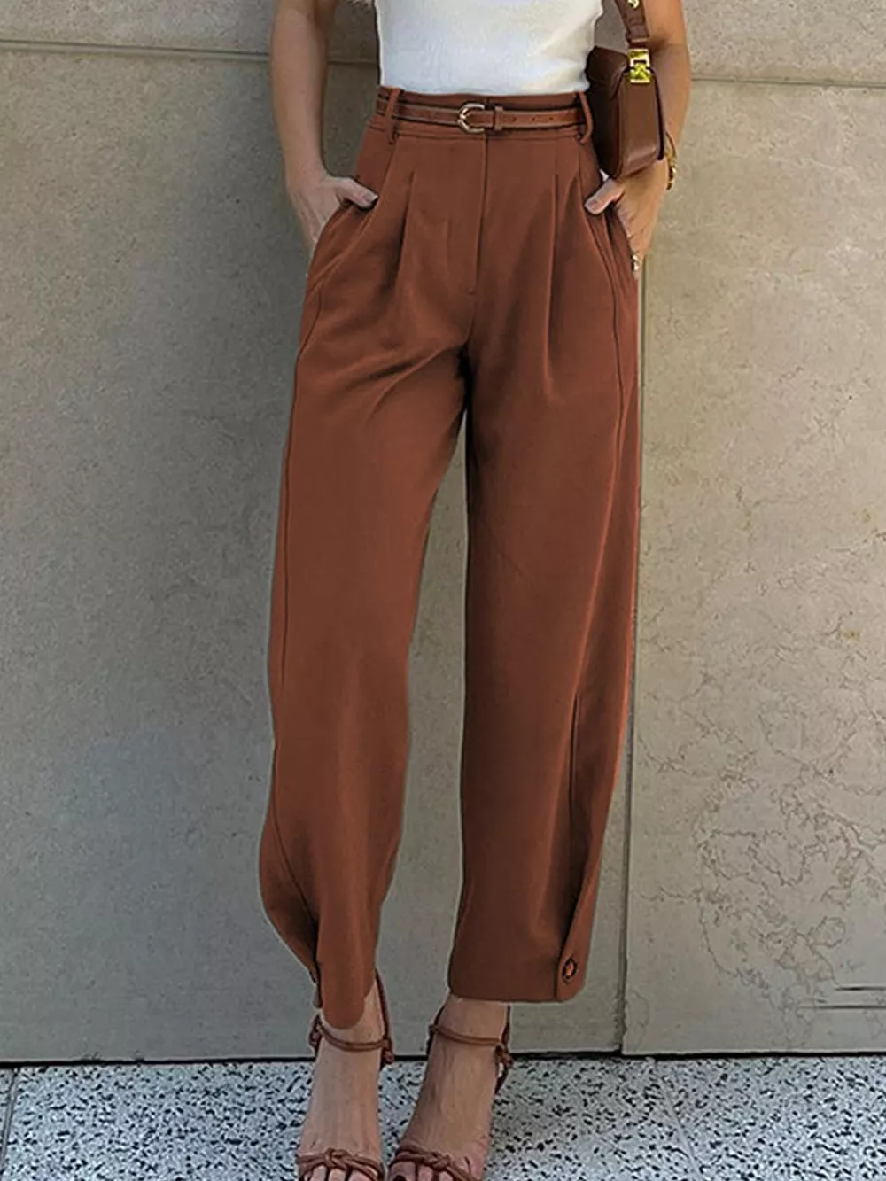 High-Waisted Pleated Pants, image 13