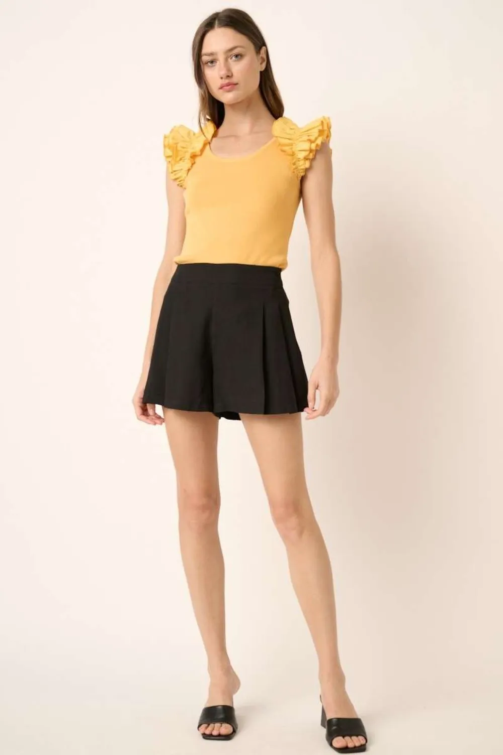 Side Invisible Zipper Pleated Shorts, image 6