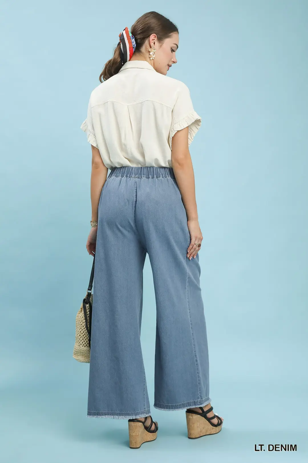 Stone Washed Wide Leg Pants, image 4