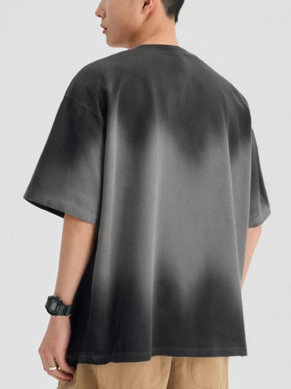 Men's Gradient Round Neck Oversized T-Shirt, image 8