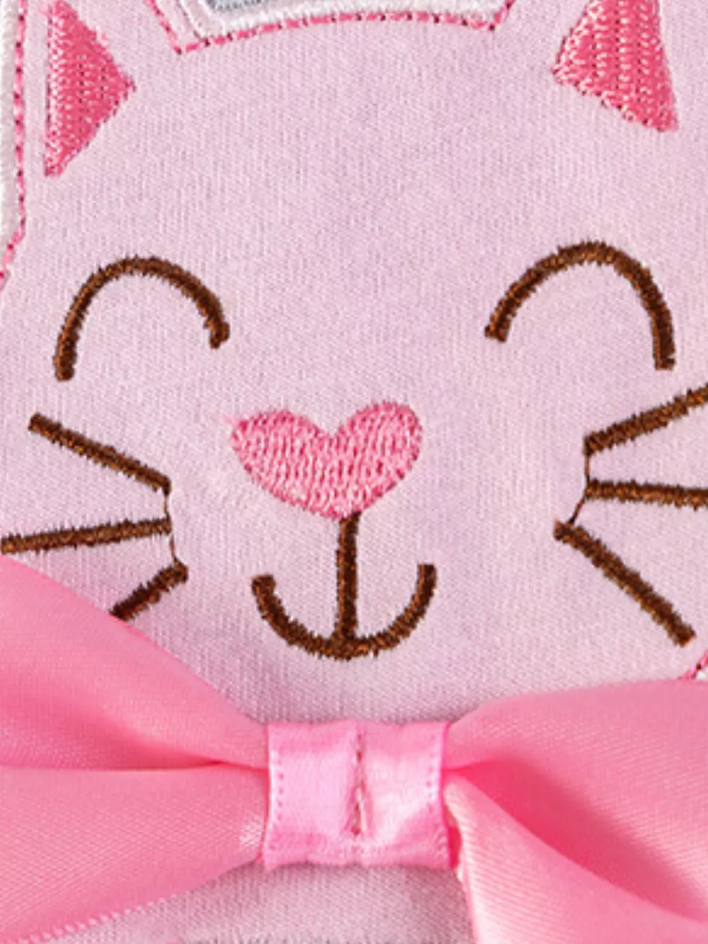 Children's Cute Cat Applique Peplum Top and Striped Leggings Set, image 4